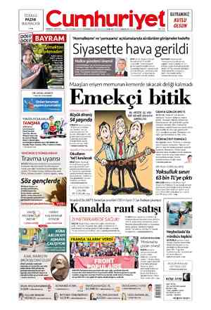  ÖDÜLLÜ PAZAR BULMACASI >10'da PAZAR 16 HAZİRAN 2024 Cumhuriyet 100. YIL SAYI: 36044 KURUCUSU YUNUS NADİ (1924-1945)...