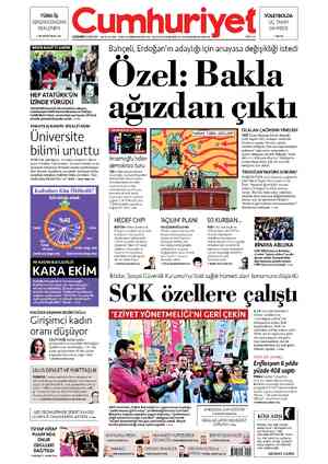 Cumhuriyet sayfa 1