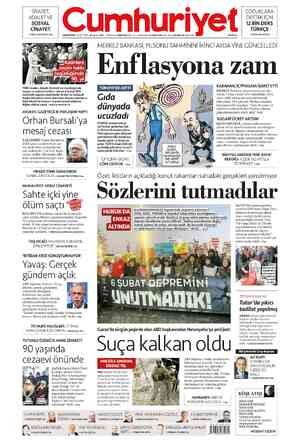  SİYASET, ADALET VE SOSYAL CİNAYET » ABDULLAH YÜKSEL 2'de Cumhuriyet CUMARTESİ 8 ŞUBAT 2025 100.YIL SAYI: 36281 - KURUCUSU...