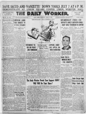 The Daily Worker Newspaper July 4, 1927 kapağı
