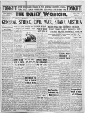 The Daily Worker Newspaper July 16, 1927 kapağı