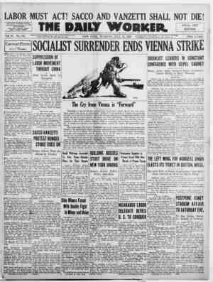 The Daily Worker Newspaper July 19, 1927 kapağı