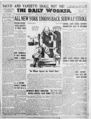 The Daily Worker Newspaper July 22, 1927 kapağı