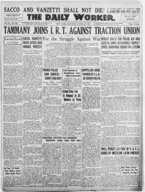 The Daily Worker Newspaper July 23, 1927 kapağı