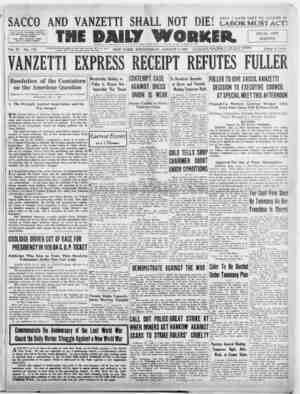 The Daily Worker Newspaper August 3, 1927 kapağı