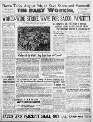 The Daily Worker Newspaper August 6, 1927 kapağı
