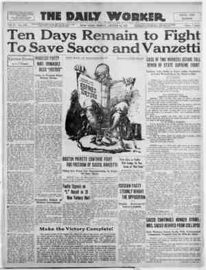 The Daily Worker Newspaper August 12, 1927 kapağı
