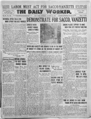The Daily Worker Newspaper August 15, 1927 kapağı