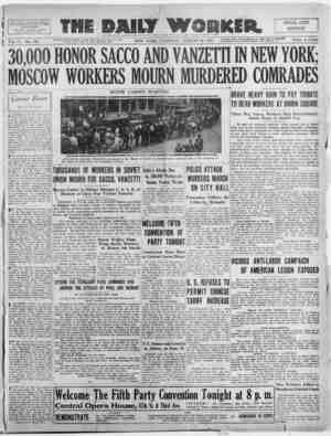 The Daily Worker Newspaper August 30, 1927 kapağı