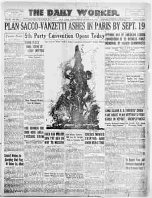 The Daily Worker Newspaper August 31, 1927 kapağı