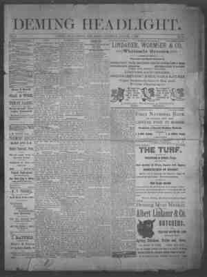 Deming Headlight Newspaper 4 Ocak 1890 kapağı