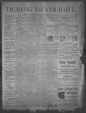 Deming Headlight Newspaper 11 Ocak 1890 kapağı