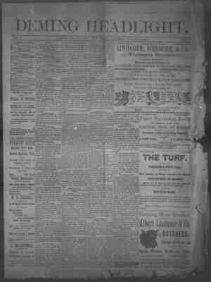 Deming Headlight Newspaper 18 Ocak 1890 kapağı
