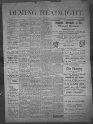 Deming Headlight Newspaper 19 Nisan 1890 kapağı
