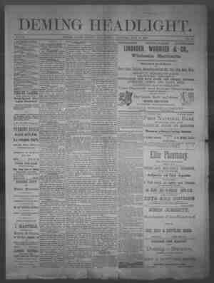 Deming Headlight Newspaper 14 Haziran 1890 kapağı