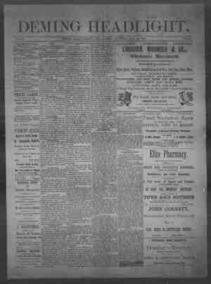 Deming Headlight Newspaper 21 Haziran 1890 kapağı