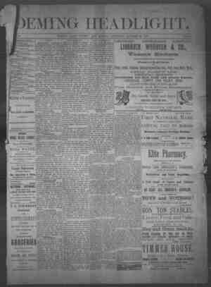Deming Headlight Newspaper 25 Ekim 1890 kapağı