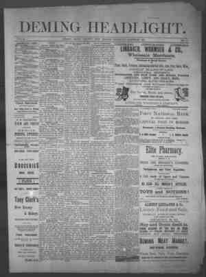 Deming Headlight Newspaper 28 Mart 1891 kapağı
