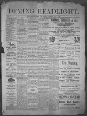 Deming Headlight Newspaper 2 Mayıs 1891 kapağı