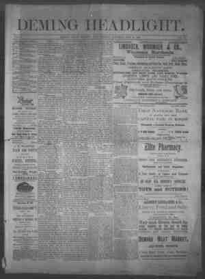 Deming Headlight Newspaper 23 Mayıs 1891 kapağı