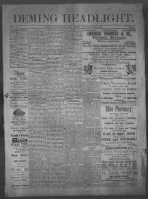 Deming Headlight Newspaper 13 Haziran 1891 kapağı