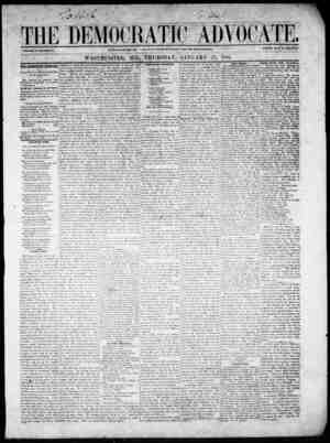 The Democratic Advocate Gazetesi January 25, 1866 kapağı