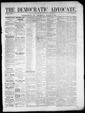 The Democratic Advocate Gazetesi March 29, 1866 kapağı