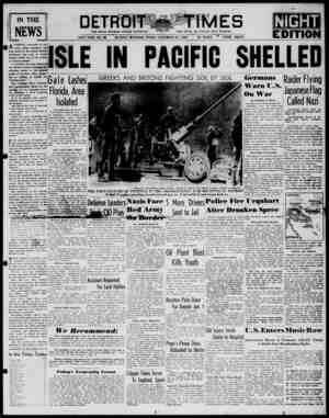 Detroit Evening Times Newspaper December 27, 1940 kapağı