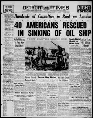 Detroit Evening Times Newspaper December 28, 1940 kapağı