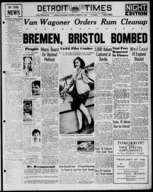 Detroit Evening Times Newspaper January 4, 1941 kapağı