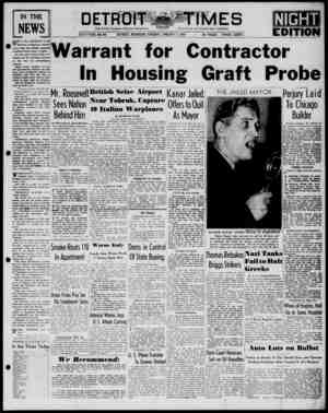 Detroit Evening Times Newspaper January 7, 1941 kapağı