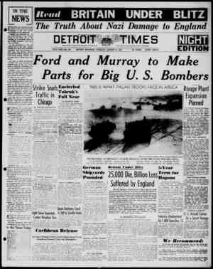 Detroit Evening Times Newspaper January 9, 1941 kapağı
