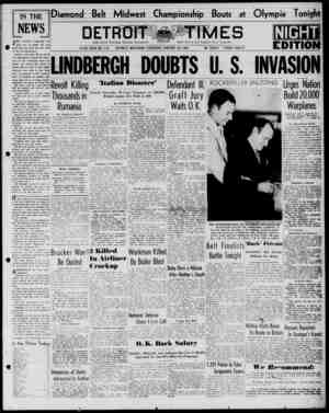 Detroit Evening Times Newspaper January 23, 1941 kapağı
