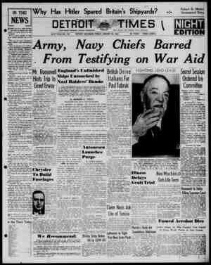 Detroit Evening Times Newspaper January 24, 1941 kapağı