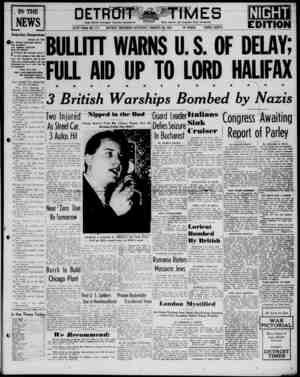 Detroit Evening Times Newspaper January 25, 1941 kapağı