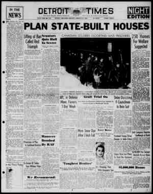 Detroit Evening Times Newspaper January 27, 1941 kapağı
