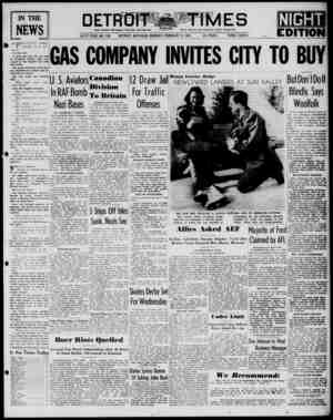 Detroit Evening Times Newspaper February 3, 1941 kapağı