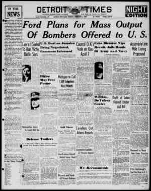 Detroit Evening Times Newspaper February 4, 1941 kapağı