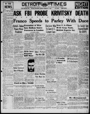 Detroit Evening Times Newspaper February 11, 1941 kapağı