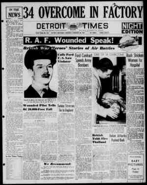 Detroit Evening Times Newspaper February 20, 1941 kapağı