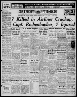 Detroit Evening Times Newspaper February 27, 1941 kapağı
