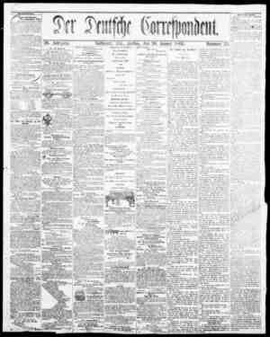 Der Deutsche Correspondent Newspaper 26 Ocak 1866 kapağı