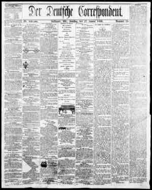Der Deutsche Correspondent Newspaper 27 Ocak 1866 kapağı