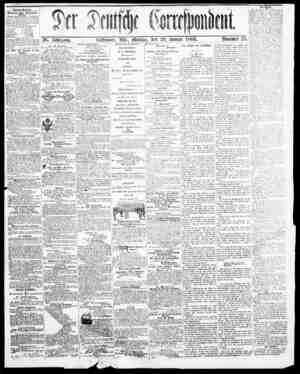 Der Deutsche Correspondent Newspaper 29 Ocak 1866 kapağı