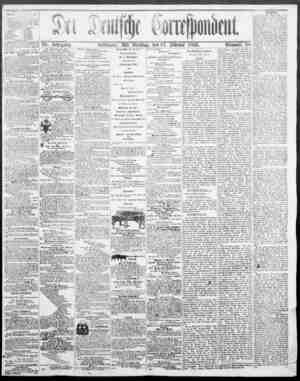 Der Deutsche Correspondent Newspaper 13 Şubat 1866 kapağı