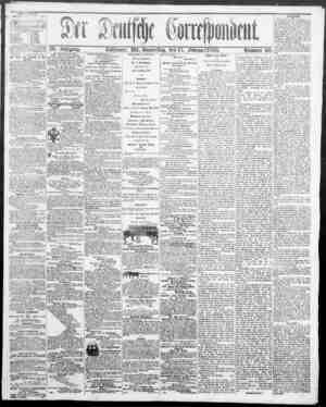 Der Deutsche Correspondent Newspaper 15 Şubat 1866 kapağı