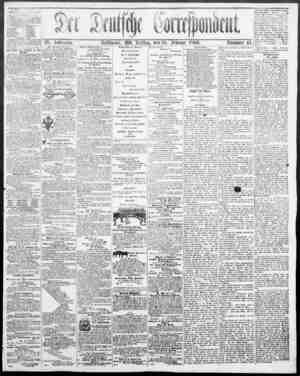 Der Deutsche Correspondent Newspaper 16 Şubat 1866 kapağı