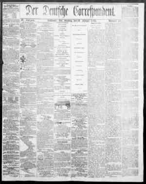 Der Deutsche Correspondent Newspaper 19 Şubat 1866 kapağı