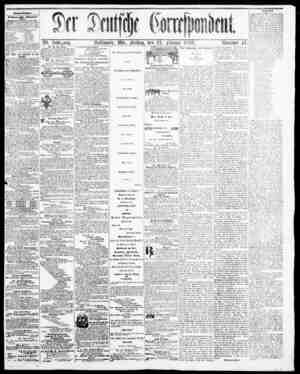 Der Deutsche Correspondent Newspaper 23 Şubat 1866 kapağı