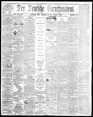 Der Deutsche Correspondent Newspaper 26 Şubat 1866 kapağı